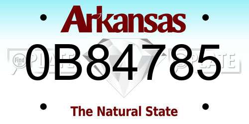 0B84785 Arkansas License Plate