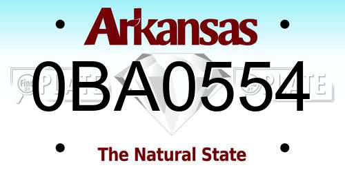 0BA0554 Arkansas License Plate