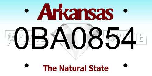 0BA0854 Arkansas License Plate