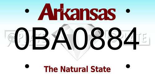 0BA0884 Arkansas License Plate