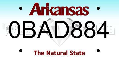 0BAD884 Arkansas License Plate