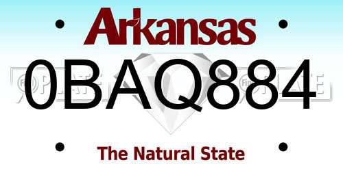 0BAQ884 Arkansas License Plate