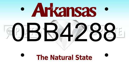0BB4288 Arkansas License Plate