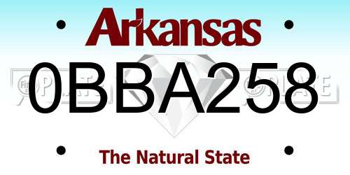 0BBA258 Arkansas License Plate