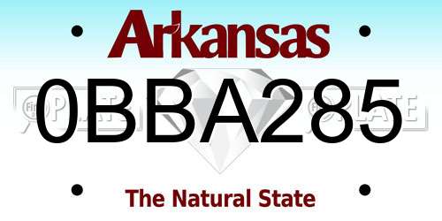 0BBA285 Arkansas License Plate
