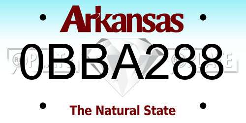 0BBA288 Arkansas License Plate