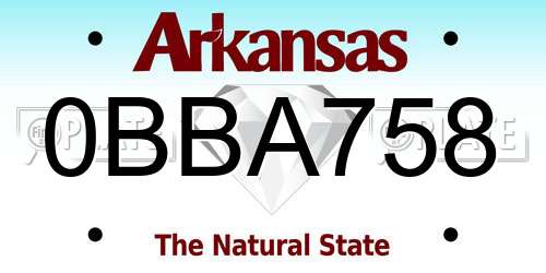 0BBA758 Arkansas License Plate