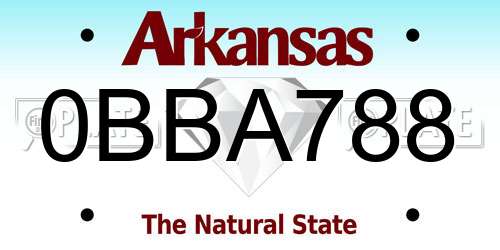 0BBA788 Arkansas License Plate