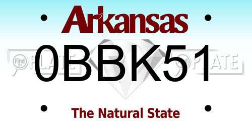 0BBK51 Arkansas License Plate