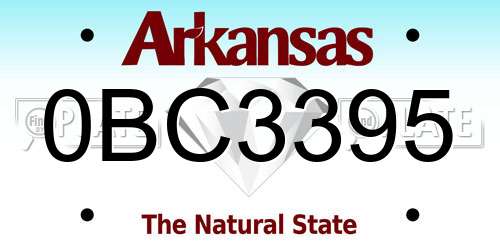 0BC3395 Arkansas License Plate
