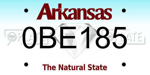 0BE185 Arkansas License Plate