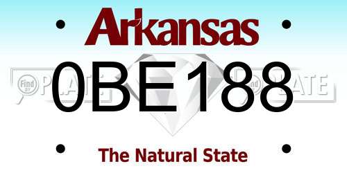 0BE188 Arkansas License Plate