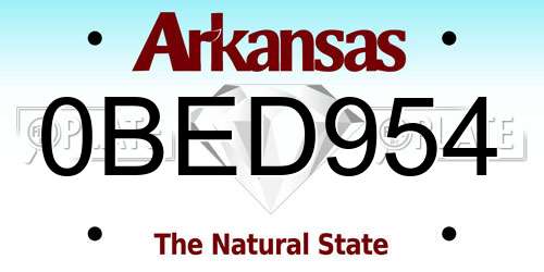 0BED954 Arkansas License Plate