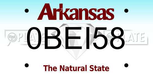 0BEI58 Arkansas License Plate