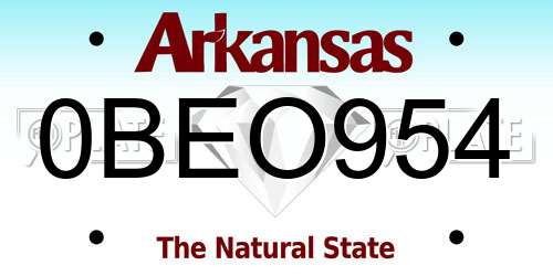 0BEO954 Arkansas License Plate