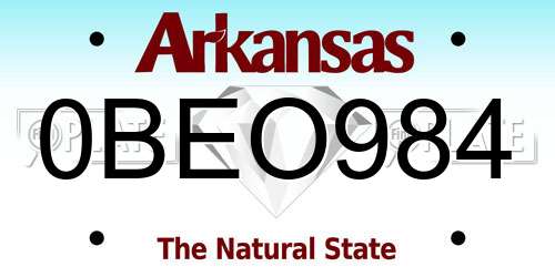 0BEO984 Arkansas License Plate