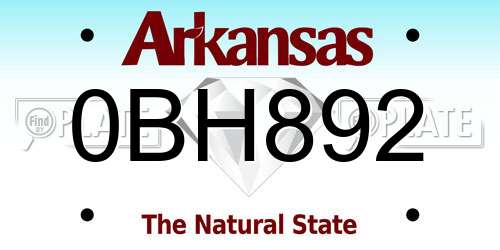0BH892 Arkansas License Plate
