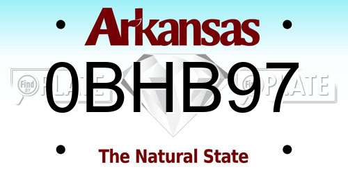 0BHB97 Arkansas License Plate
