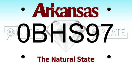 0BHS97 Arkansas License Plate