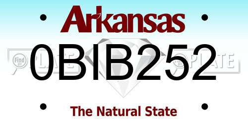 0BIB252 Arkansas License Plate