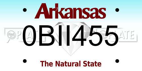 0BII455 Arkansas License Plate