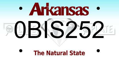 0BIS252 Arkansas License Plate