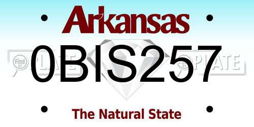 0BIS257 Arkansas License Plate