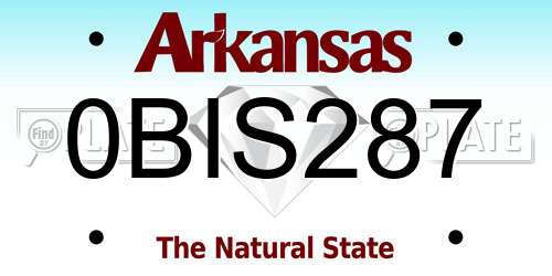 0BIS287 Arkansas License Plate