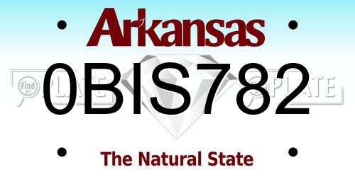 0BIS782 Arkansas License Plate