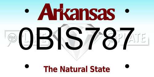 0BIS787 Arkansas License Plate