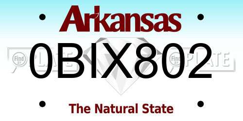 0BIX802 Arkansas License Plate