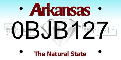 0BJB127 Arkansas License Plate