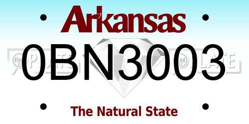 0BN3003 Arkansas License Plate