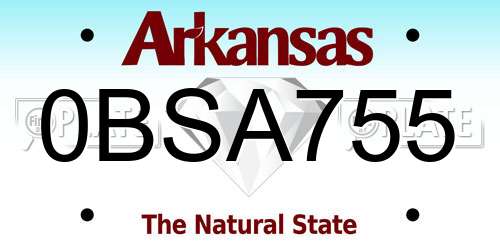 0BSA755 Arkansas License Plate