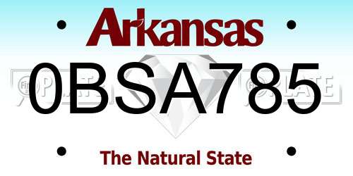 0BSA785 Arkansas License Plate