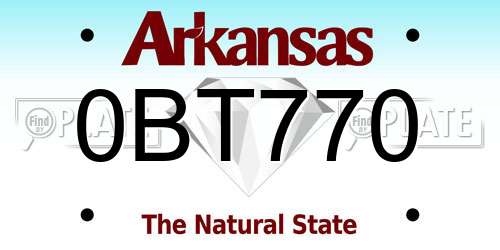 0BT770 Arkansas License Plate