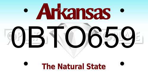 0BTO659 Arkansas License Plate