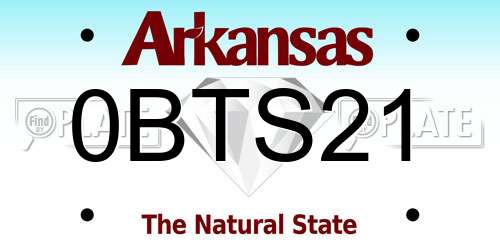 0BTS21 Arkansas License Plate