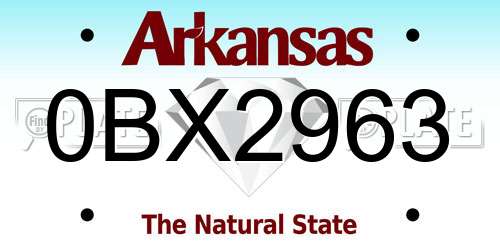 0BX2963 Arkansas License Plate