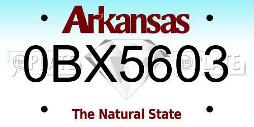 0BX5603 Arkansas License Plate