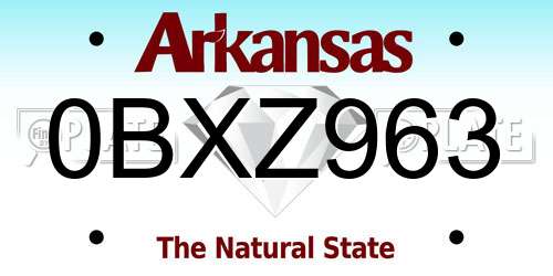 0BXZ963 Arkansas License Plate