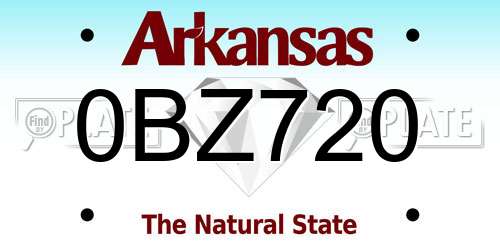 0BZ720 Arkansas License Plate
