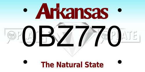 0BZ770 Arkansas License Plate