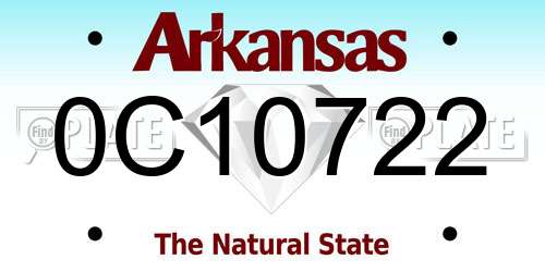 0C10722 Arkansas License Plate