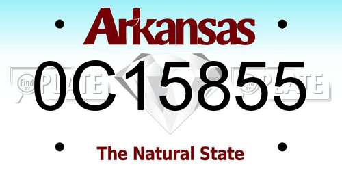 0C15855 Arkansas License Plate