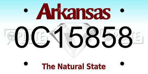 0C15858 Arkansas License Plate