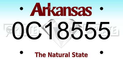 0C18555 Arkansas License Plate