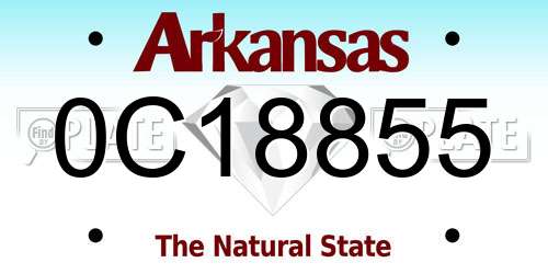 0C18855 Arkansas License Plate