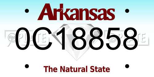 0C18858 Arkansas License Plate