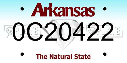 0C20422 Arkansas License Plate